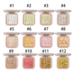 Vegan Glow Face Iluminating Makeup Highlighter Palette Etiqueta privada Prensado Shimmer Powder Logotipo personalizado Resaltadores de bronce - Product Image 1