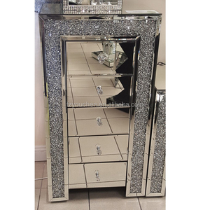 Diamond Crush Mirrored <strong>Tallboy</strong> <strong>Chest</strong> <strong>of</strong> <strong>Drawers</strong> - Product Image 2