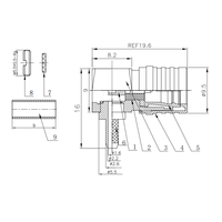 Connecteur coaxial QMA-C-JW1.5 d'alimentation d'usine connecteur QMA mâle à angle droit pour assemblages de câbles RG174 RG316