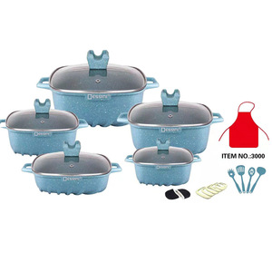 Juego de <span class=keywords><strong>Ollas</strong></span> Antiadherentes de Alta Calidad, 22 Piezas, Olla de Cocina Antiadherente de Aluminio Fundido a Presión - Product Image 3