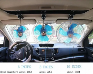 Nuevo ventilador eléctrico 6-8-10 pulgadas 12V 24V ventilador de refrigeración de <span class=keywords><strong>coche</strong></span> rotación de 360 grados para <span class=keywords><strong>coche</strong></span> - Product Image 2