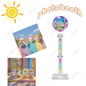 Roamer Photo Booth Koisk de diseño único con dos baterías con cargadores y tiras de luz RGB para suministros de alquiler de fiestas - Product Image 2