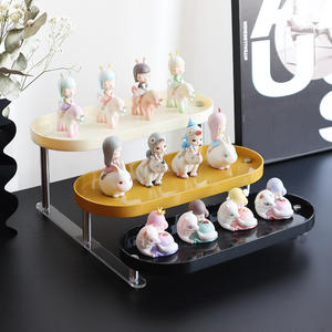 Étagère <span class=keywords><strong>de</strong></span> <span class=keywords><strong>rangement</strong></span> pliable ovale à trois niveaux <span class=keywords><strong>de</strong></span> style nordique en plastique, présentoir pour figurines <span class=keywords><strong>de</strong></span> <span class=keywords><strong>jeux</strong></span> d'anime, étagère <span class=keywords><strong>de</strong></span> <span class=keywords><strong>rangement</strong></span> multi-niveaux sur pied - Product Image 4