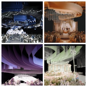 Décorations modernes pour salles de mariage – Draperie suspendue sans plis avec passe-tiges pour événements et banquets - Product Image 4
