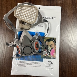 <span class=keywords><strong>Masque</strong></span> à gaz en silicone <span class=keywords><strong>demi</strong></span>-visage à double filtre protecteur, respirateur réutilisable avec cartouches anti-poussière - Product Image 3
