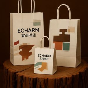 Fashion Dress Kraft Paper Bags with Custom Logo Offset Printing Durable & <b>Biodegradable</b> Eco-Friendly Gift <b>Packaging</b> - Product Image 4