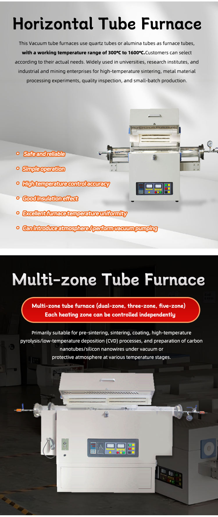 High Temperature Hydrogen Gas Vacuum Tube Oven with Pump