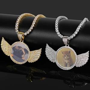 Colgante de Alas de Ángel Personalizado con Moissanita, Plata de Ley 925, VVS, Amuleto de Ángel Guardián, Certificado GRA, Estilo Hip Hop Bling - Product Image 2