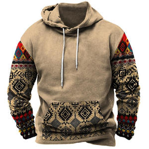 Sweat à capuche imprimé Western aztèque de printemps pour hommes Sun Faded Vintage Clothing Plus Size Men's Hoodies - Product Image 2