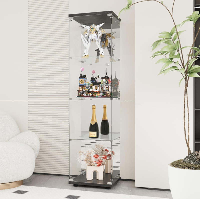 Versatile Glass Display Cabinet 4 Tiers