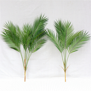 Planta Artificial <span class=keywords><strong>de</strong></span> Hoja <span class=keywords><strong>de</strong></span> Palma, Decoración <span class=keywords><strong>de</strong></span> Jardín Exterior, Bonsái, Helecho, Estilo Tortuga, Planta Artificial para Bodas y Despedidas <span class=keywords><strong>de</strong></span> Soltera - Product Image 1