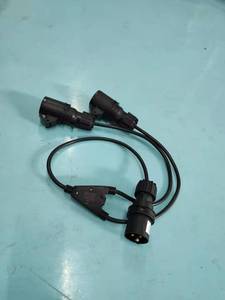 Electric Black Color Power Cables with Male 16A 3pin CEE Head <strong>Input</strong> and Split to 2 Way of 16A/3pin Female <strong>Socket</strong> Outputs - Product Image 4