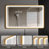 Miroir de salle de bain LED 24"X36" avec éclairage, anti-buée, à intensité réglable, rétroéclairé, éclairé par l'avant, pour le maquillage
