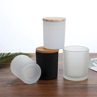 Bocaux à bougies en verre dépoli ronds, porte-bougies vides, électroplaqués, impression de logo personnalisé pour la décoration intérieure