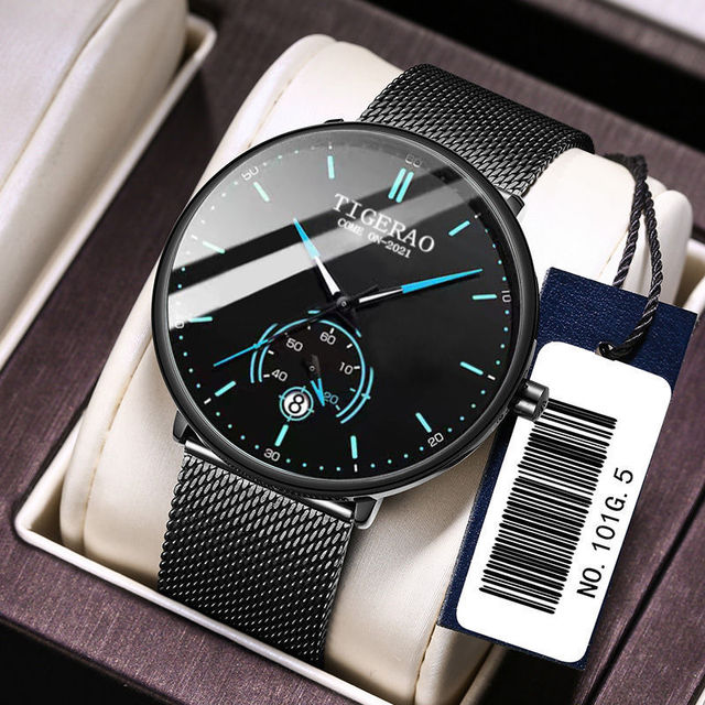 Fashion Watch for Men Waterproof Calendar Watches Men Stainless Steel ultra Thin Wrist Watches for Men Reloj