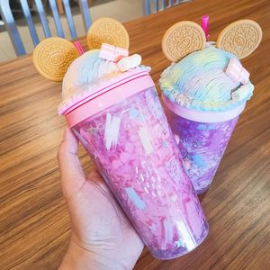 Commercio all'ingrosso della fabbrica carino <span class=keywords><strong>biscotto</strong></span> topo orecchie che accompagnano tazza di paglia a doppio strato di caffè da tè - Product Image 3