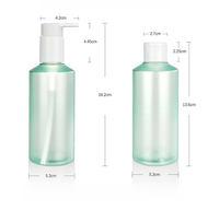 Nouvelle bouteille en plastique vert givré de 200ml avec bouchon blanc Bouteille d'emballage d'huile corporelle liquide d'essence réutilisable