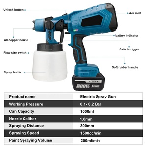<span class=keywords><strong>Pistola</strong></span> de Pintura Eléctrica Inalámbrica Recargable de 21V, Alta Presión HVLP, Portátil, <span class=keywords><strong>para</strong></span> <span class=keywords><strong>Pintar</strong></span> en el Hogar - Product Image 6