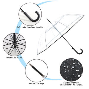 Parapluie long transparent en PVC POE de haute qualité pour une utilisation extérieure imperméable - Product Image 6