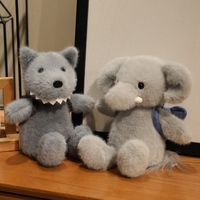 Peluche en gros Dinosaure Panda Éléphant Animal en peluche Décoration de la maison Cadeau d'anniversaire pour enfants Chiot loup doux avec sac à dos Poupée