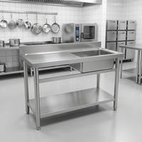 Grote capaciteit roestvrijstalen spoelbak met afdruiprek, commerciële wasbak voor thuis, restaurant en keuken