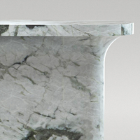 Table console haut de gamme en marbre pour maison de rêve, design artistique intégré, forme cintrée, pour entrée de villa de luxe