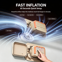 Matelas pneumatique gonflable portable avec pompe intégrée, lit d'air à rebord surélevé épaissi, gonflage et dégonflage rapides pour la maison et le camping