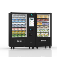 Máquina Expendedora Refrigerada de Diseño Compacto con Pantalla Táctil de 21.5 Pulgadas, 60 Selecciones, Aceptación de Efectivo/Tarjeta/Monedas, Bebidas