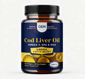 Cápsulas blandas de aceite de hígado de bacalao de alta calidad, pescado Omega 3, EPA, Dha, vitamina D y a Burpless, cápsulas para el corazón, el cerebro y El apoyo inmunológico - Product Image 1