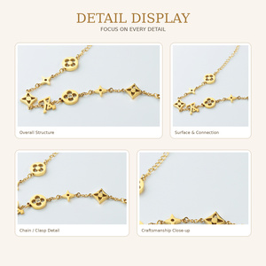 Luxury Style Gold Stainless Steel Multi Chain Round <b>Bead</b> <b>Bracelet</b> for Women Fashion Jewelry Wholesale - Product Image 4
