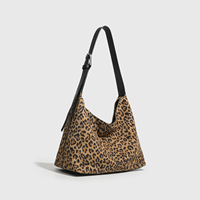 Sacs fourre-tout en cuir de vache souple, sacs à bandoulière pour femmes à motif léopard, nouveau design simple 2026 avec pochette à cordon