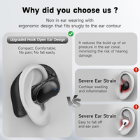 Écouteurs sportifs stéréo HiFi S3 à oreille ouverte, Bluetooth 5.3, sans fil, avec crochet d'oreille, pour le gaming, casques silencieux à prix abordable