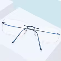 Gafas sin marco de titanio B al por mayor con logotipo personalizado, gafas japonesas ultraligeras, montura óptica sin montura de titanio