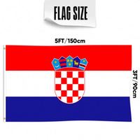 Drapeau de la Croatie personnalisable 3x5 pieds, simple face, en polyester, style fanion, durable et respirant, pour affichage de drapeaux nationaux