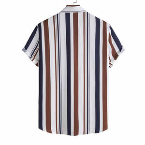 Vendita calda <span class=keywords><strong>giovane</strong></span> ragazzo <span class=keywords><strong>moda</strong></span> <span class=keywords><strong>uomo</strong></span> tendenza Casual a righe a maniche corte ragazzi camicia nuova <span class=keywords><strong>moda</strong></span> 2023 - Product Image 2