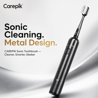 Brosse à dents électrique rechargeable en aluminium Carepik, portable, ultrasonique, sonique, intelligente, à poils souples