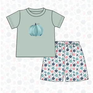 2024 Sweet Fall Style lindo bordado de calabaza para niñas y niños para combinar con nuevos diseños-Puresun