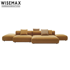 MUEBLES WISEMAX, Muebles para el Hogar de Estilo Minimalista Italiano, Juego de Sofás de Tela de Terciopelo con Brazos Bajos, Sofá Seccional Moderno, Juego de Sofás de Piso - Product Image 5