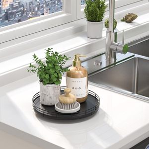 Spice Jar Rotating <b>Storage</b> Rack With Handle Wooden Lid M Size Swivel Design <b>For</b> <b>Kitchen</b> Countertop Use - Product Image 2