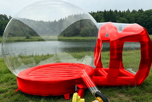 Casa Gonfiabile Trasparente con Tunnel, Tenda a Bolla in PVC Chiaro Piena di Palloncini per Feste di Compleanno, Matrimoni e Feste in Giardino - Product Image 4