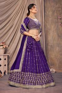 Lehenga Choli de qualité supérieure avec motif de broderie de paillettes de fil avec Dupatta assorti Parfait pour les occasions spéciales au meilleur prix - Product Image 2