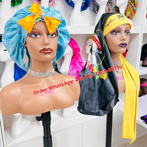 Logotipo personalizado Mommy and Me Bonnet Silk Sleeping Designer Bonnet Soft Braid Satin Bonnets - Product Image 2