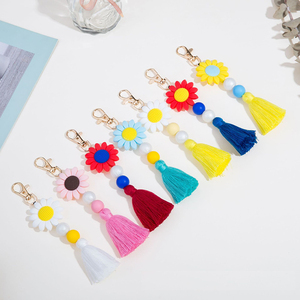 <span class=keywords><strong>2025</strong></span> Boho Móc chìa khóa Handmade hướng dương macrame tua túi móc khóa cho cô gái - Product Image 1