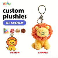 Porte-clés en peluche en gros d'usine, mini porte-clés ours en peluche avec logo brodé, porte-clés ours en coton doux pour la décoration de sacs