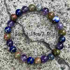 Bracelet en pierre naturelle avec perles de verre colorées Tranquillité – Service OEM/ODM exclusif, Assurance Commerciale - Product Image 5