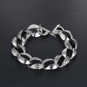 Bracelet pour homme à motif peau de serpent, bijoux en argent tibétain, style rock hip hop, CE294 - Product Image 2