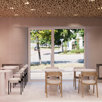 Ensemble table et chaises design LED moderne et luxueux pour les salons de thé et café à bulles Vitrines décoratives d'intérieur de restaurant