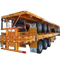 Remorque semi-plate à double essieu de 40 pieds avec suspension de bogie Matériau en acier
