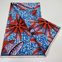 Tissu Organza Africain Véritable Biologique Tissé en Coton Ciré 6 Yards 100% Coton, Dentelle Batik pour Robes, Chemises Filles Garçons, Sacs Ignifuges
