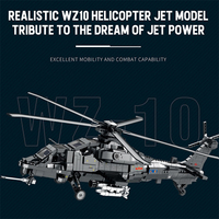 Nouvelle série WZ-10 Black Hawk Commando Helicopter Model Blocks Building for Children DIY Set